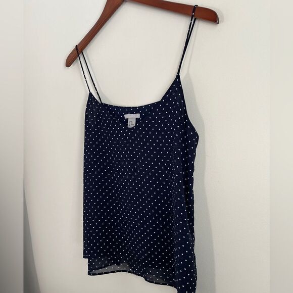 H&M Navy & White Polka Dot Sleeveless Blouse | Size 6 - Picture 4 of 7